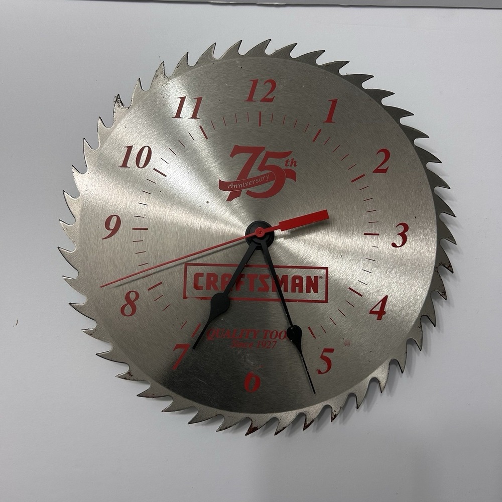 Craftsman 75th Anniversary  10" Blade Shop Quartz Battery Clock  925205 With Box